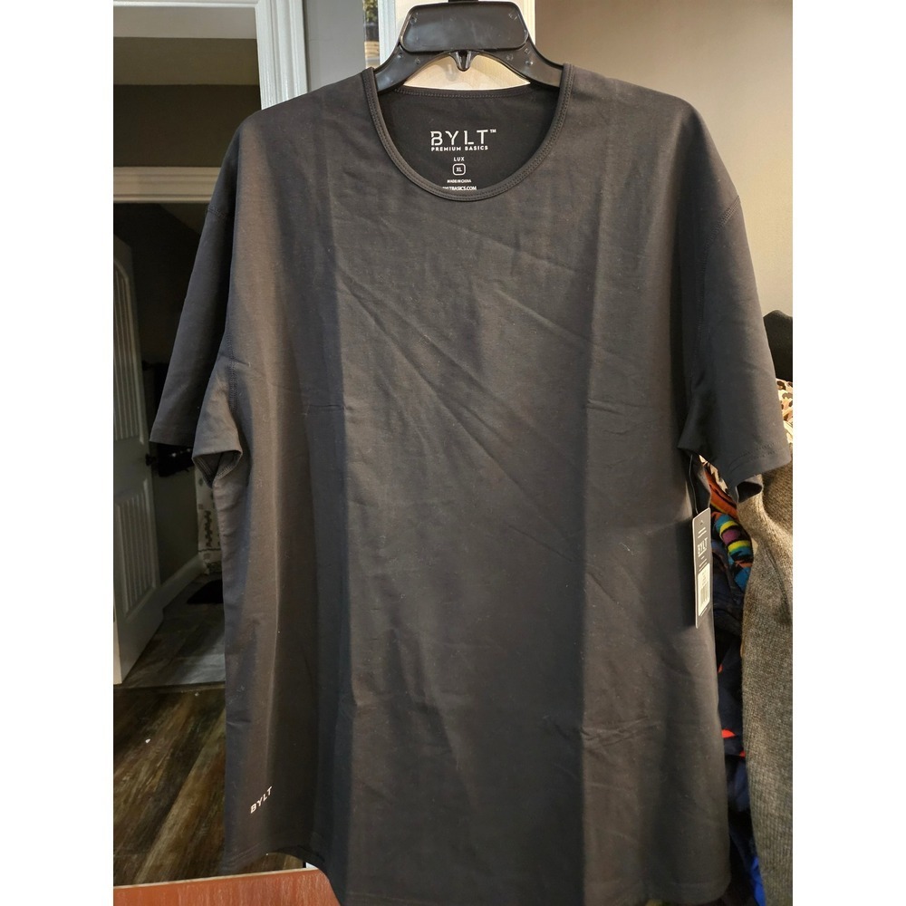NWT BYLT! Blokecore Premium Basics Mens performance luxe Shirt Black XL